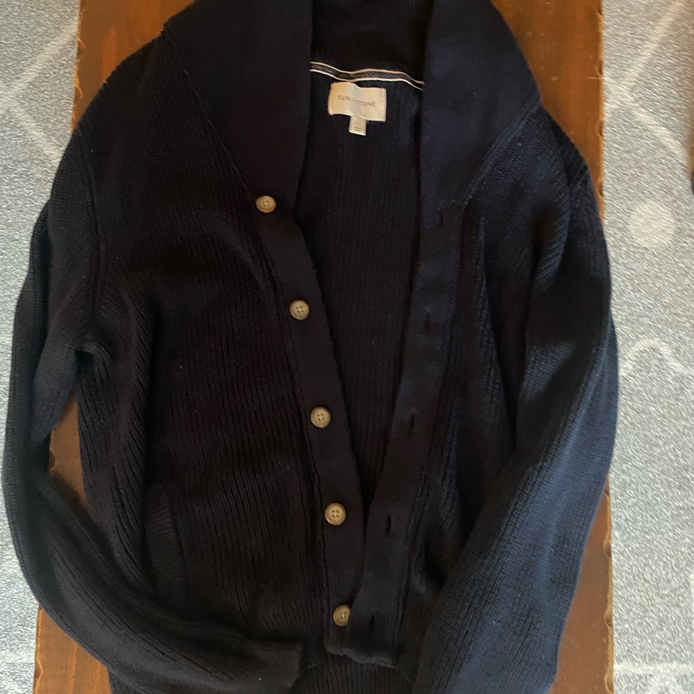 Navy Men’s Button-Up Cardigan